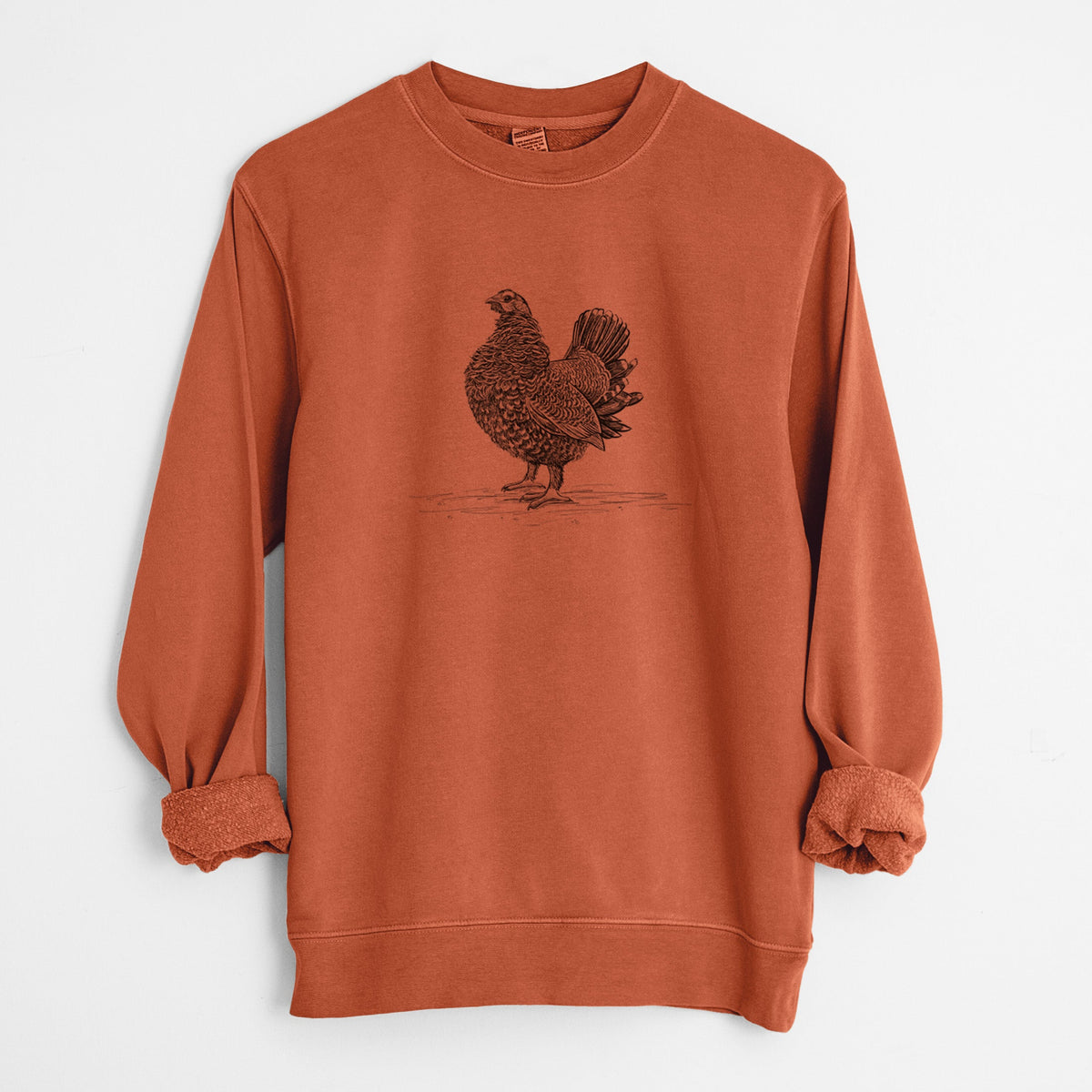 Male Spruce Grouse - Canachites canadensis - Unisex Pigment Dyed Crew Sweatshirt