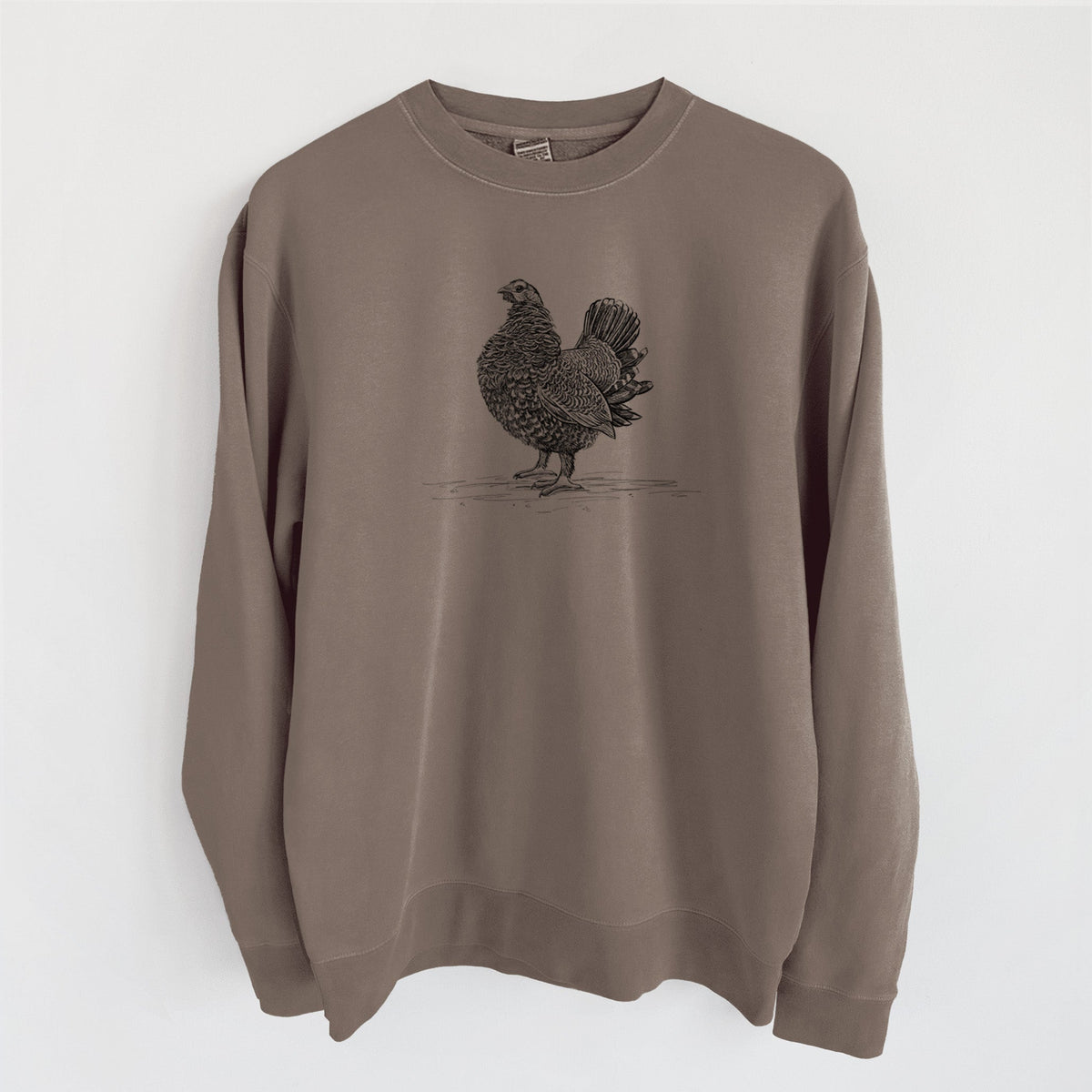 Male Spruce Grouse - Canachites canadensis - Unisex Pigment Dyed Crew Sweatshirt