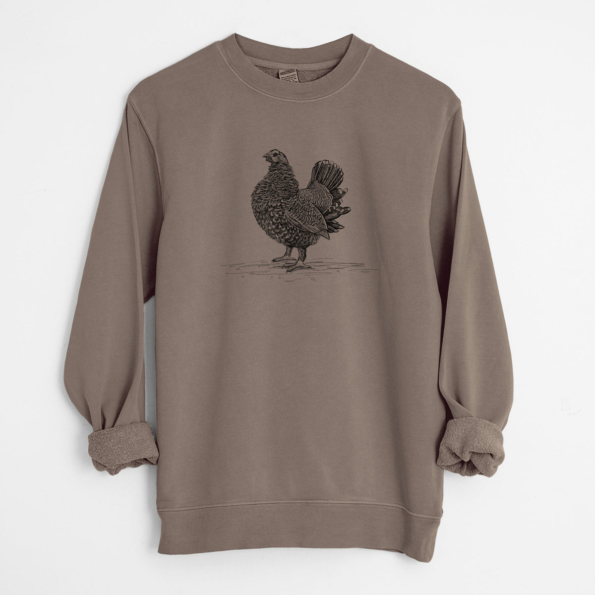 Male Spruce Grouse - Canachites canadensis - Unisex Pigment Dyed Crew Sweatshirt