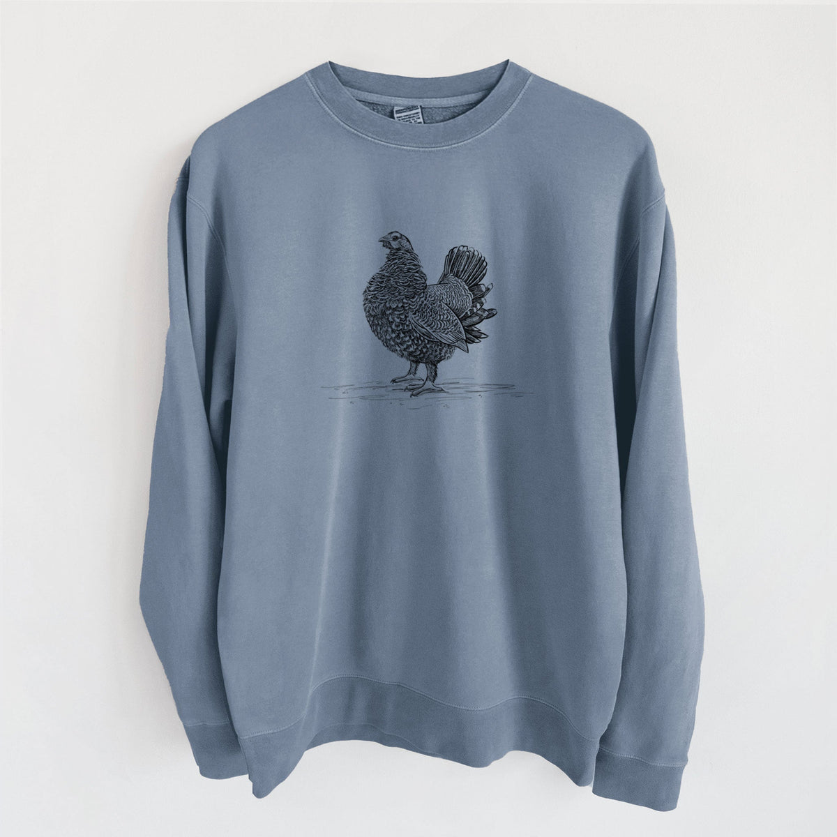 Male Spruce Grouse - Canachites canadensis - Unisex Pigment Dyed Crew Sweatshirt