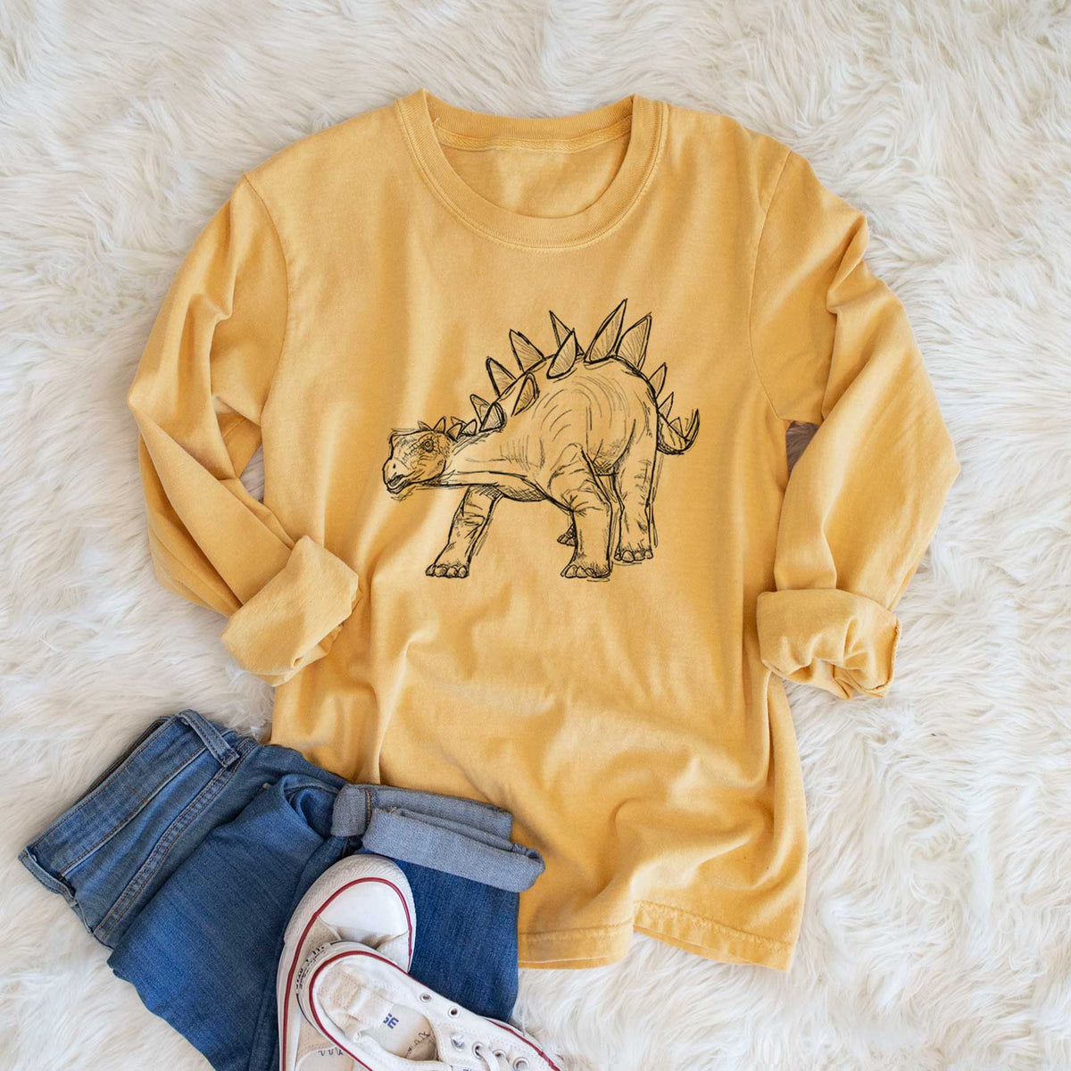 Stegosaurus Stenops - Men's Heavyweight 100% Cotton Long Sleeve