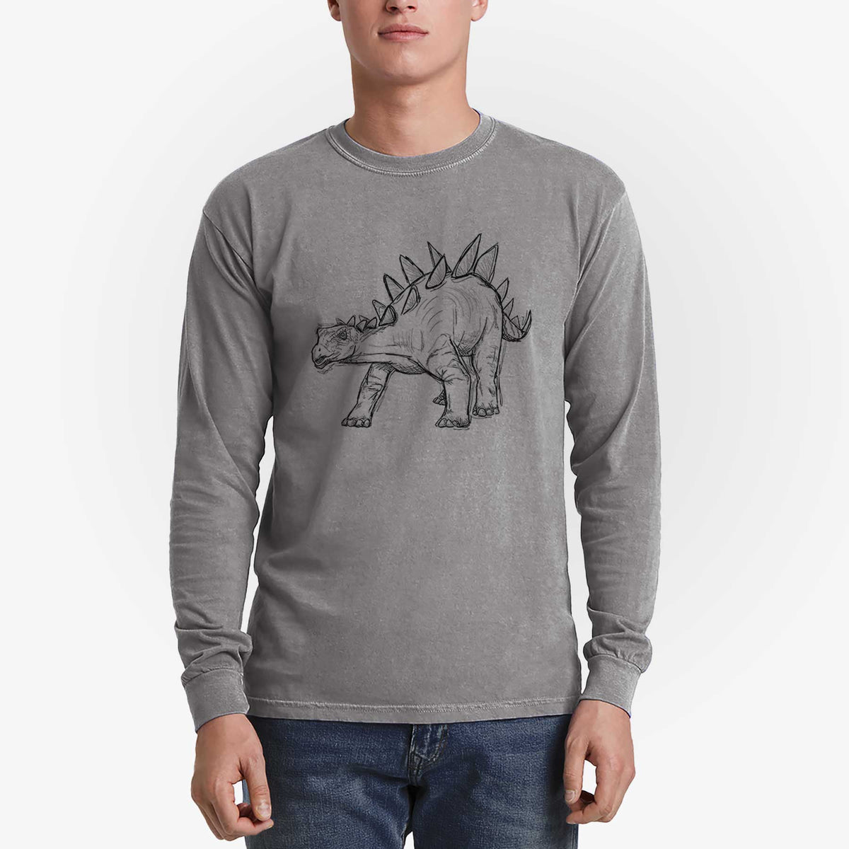 Stegosaurus Stenops - Men's Heavyweight 100% Cotton Long Sleeve
