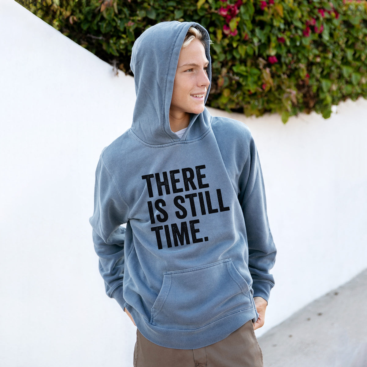 There's Still Time - Youth Pigment Dyed Hoodie