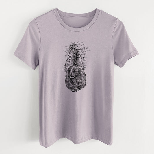 Striped Skunk - Mephitis mephitis - Women's Lightweight Relaxed Fit 100% Cotton Crewneck
