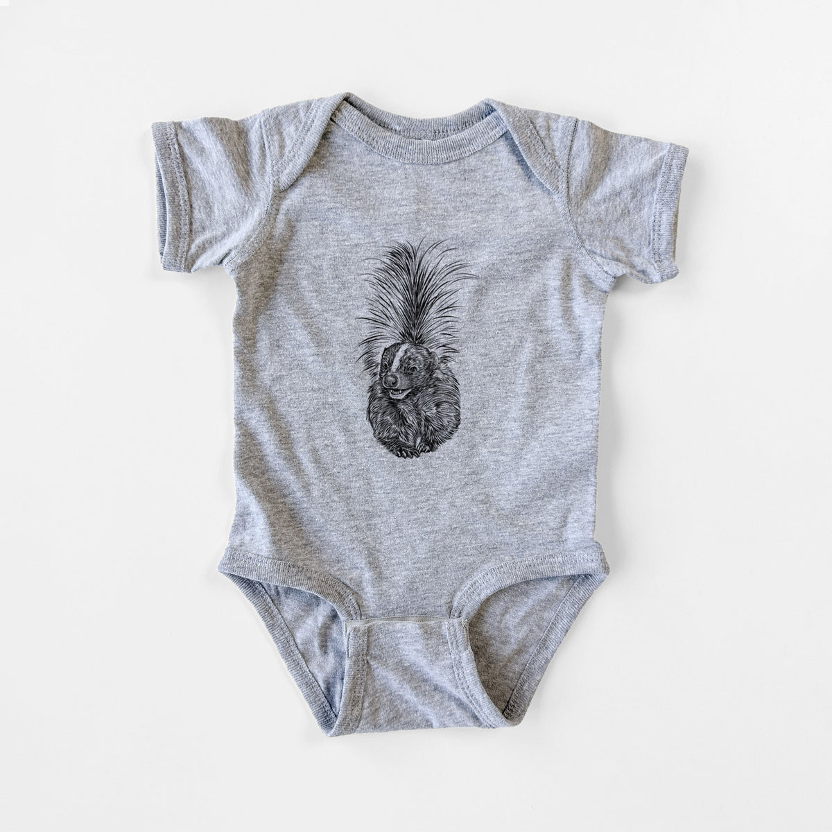 Striped Skunk - Mephitis mephitis - Baby Fine Jersey Bodysuit