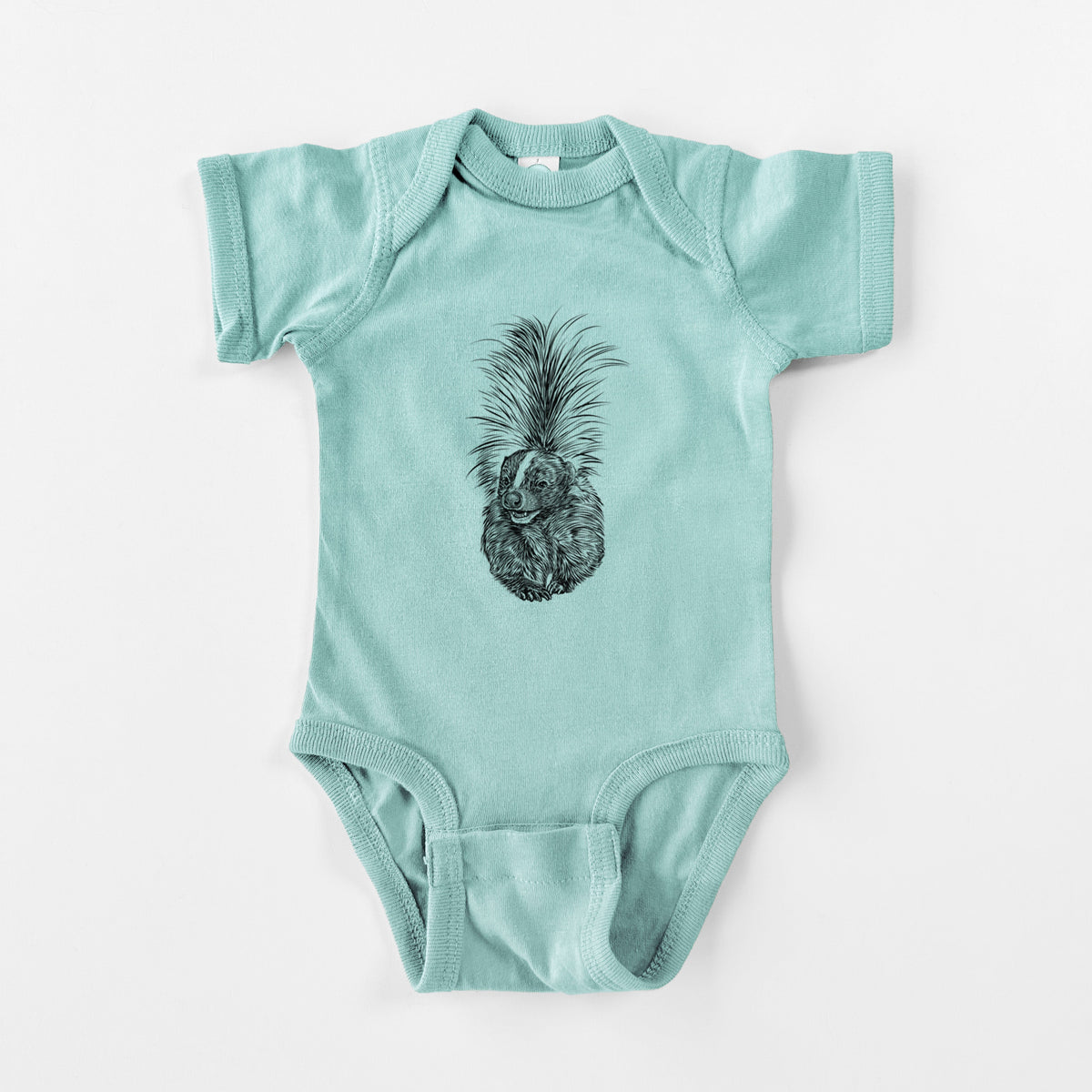Striped Skunk - Mephitis mephitis - Baby Fine Jersey Bodysuit