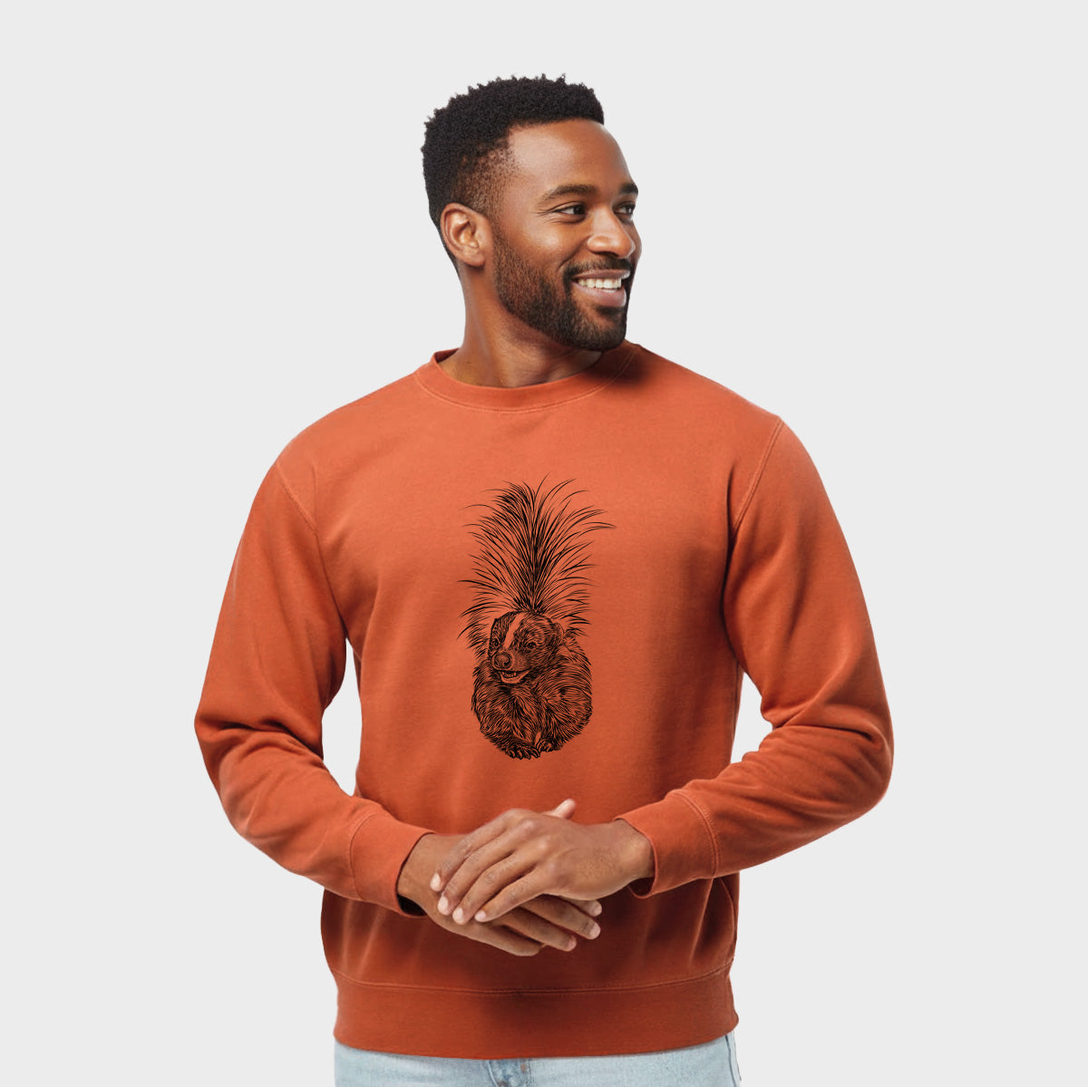 Striped Skunk - Mephitis mephitis - Unisex Pigment Dyed Crew Sweatshirt