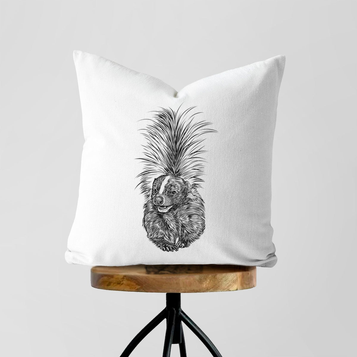 Striped Skunk - Mephitis mephitis - Throw Pillow Cover