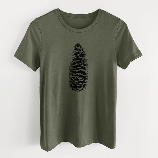 Sugar Pine Cone - Pinus lambertiana - Women's Lightweight Relaxed Fit 100% Cotton Crewneck