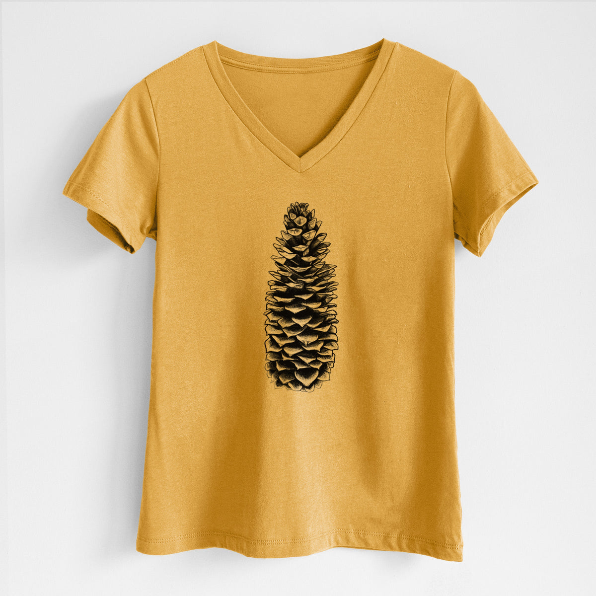 Sugar Pine Cone - Pinus lambertiana - Women's Lightweight Relaxed Fit 100% Cotton V-neck