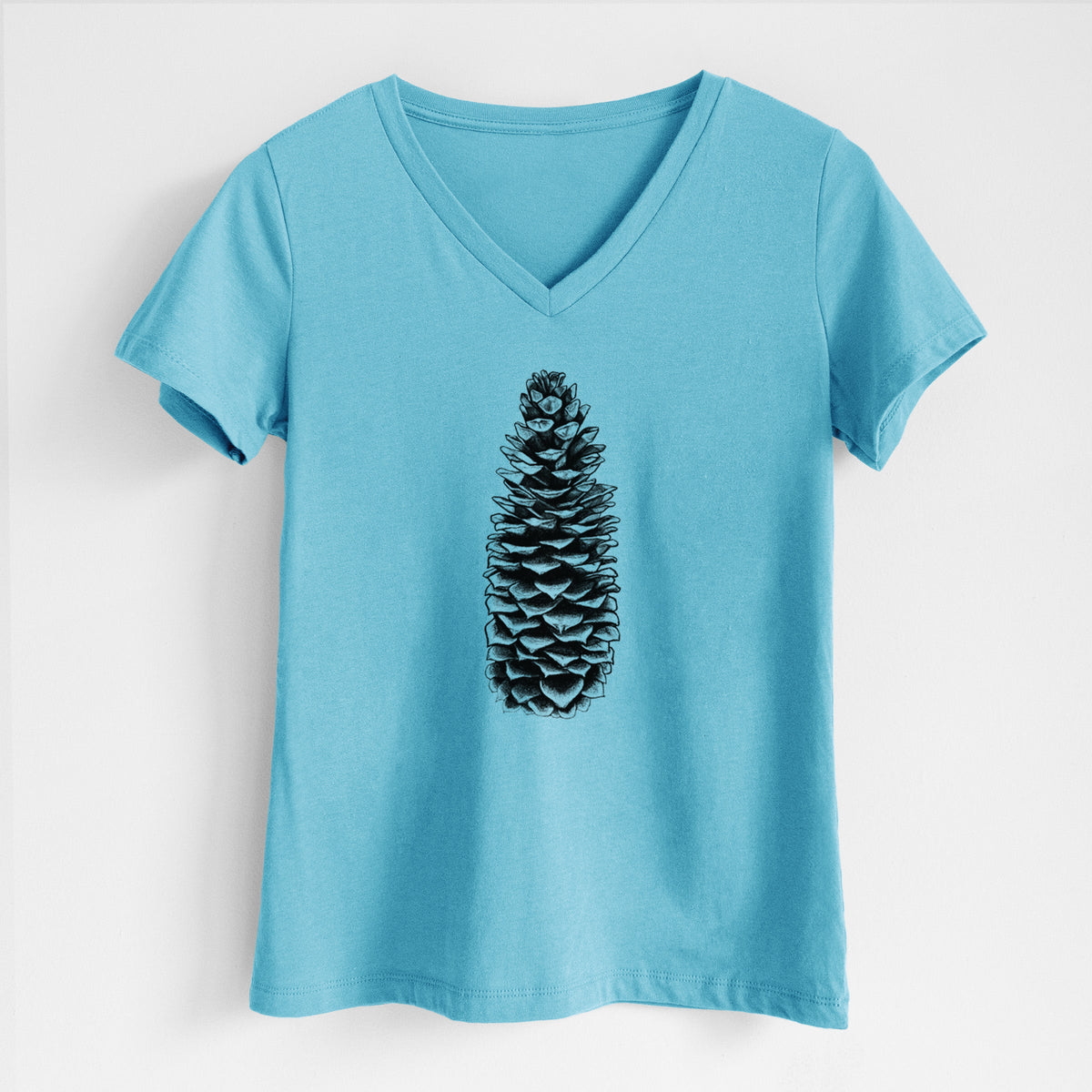 Sugar Pine Cone - Pinus lambertiana - Women's Lightweight Relaxed Fit 100% Cotton V-neck