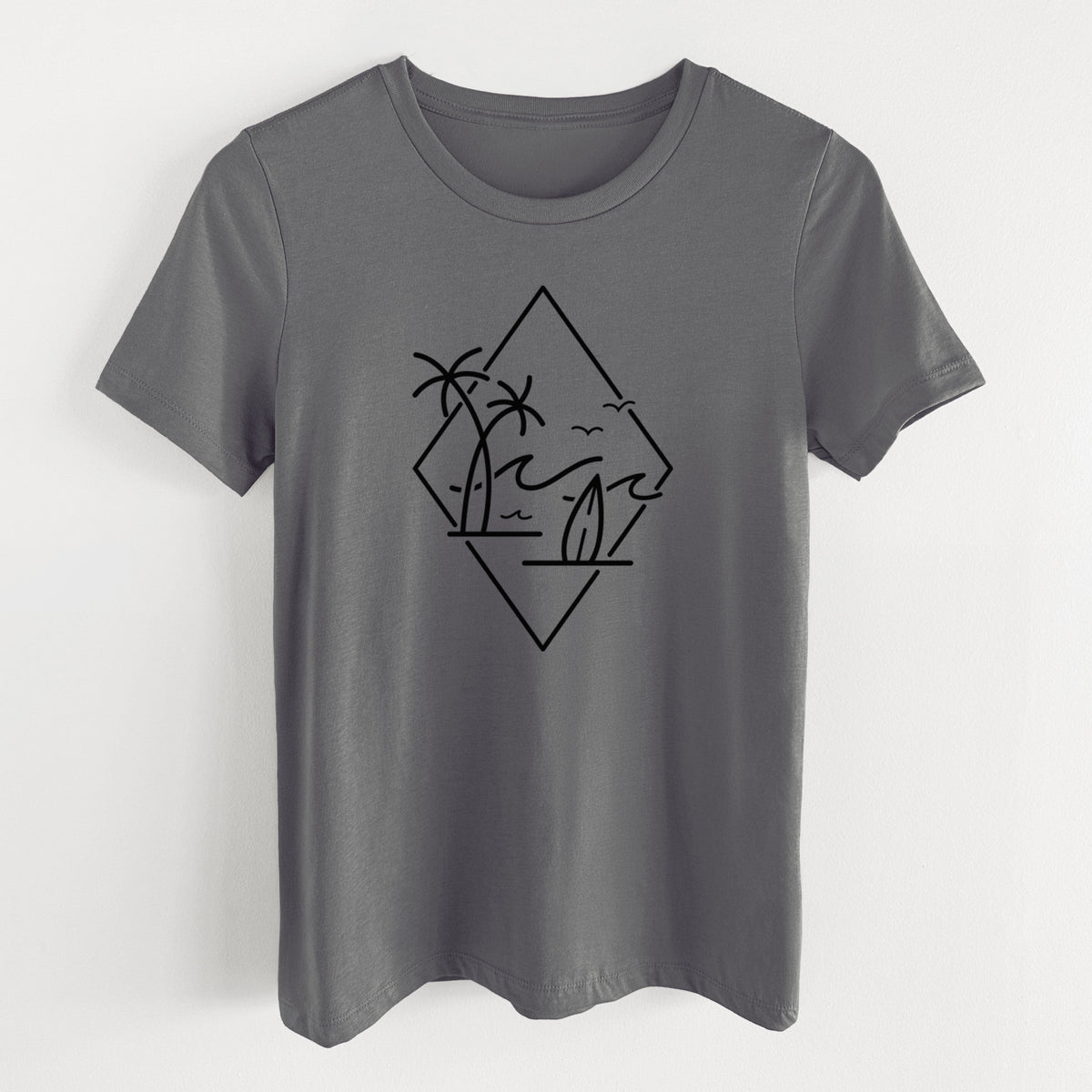 Summer Surf Diamond - Women's Lightweight Relaxed Fit 100% Cotton Crewneck