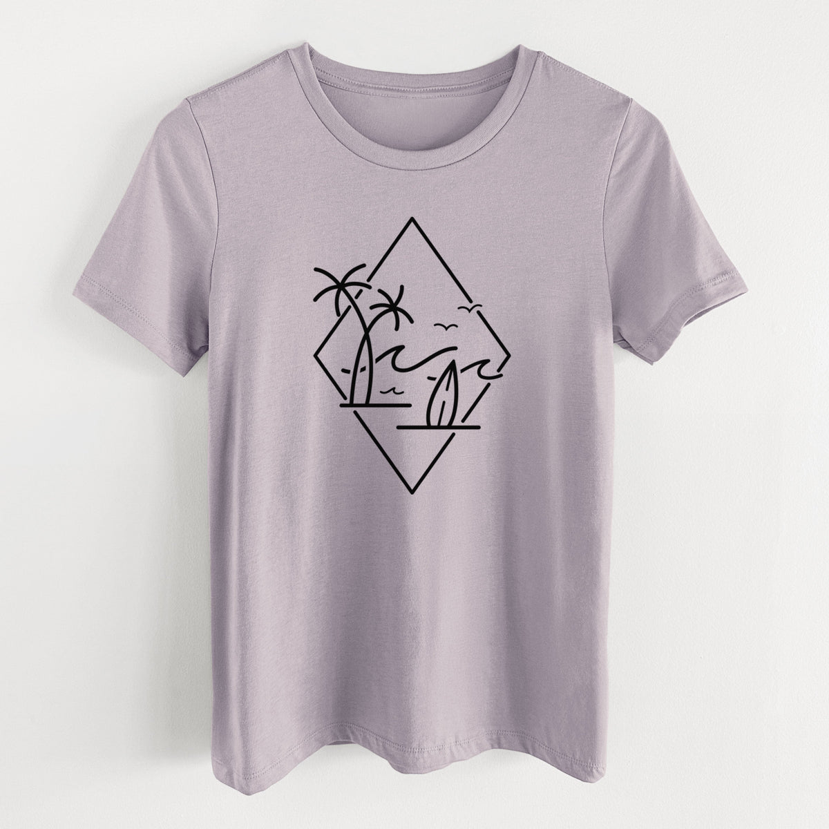 Summer Surf Diamond - Women's Lightweight Relaxed Fit 100% Cotton Crewneck