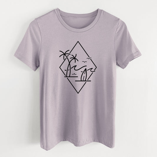 Summer Surf Diamond - Women's Lightweight Relaxed Fit 100% Cotton Crewneck