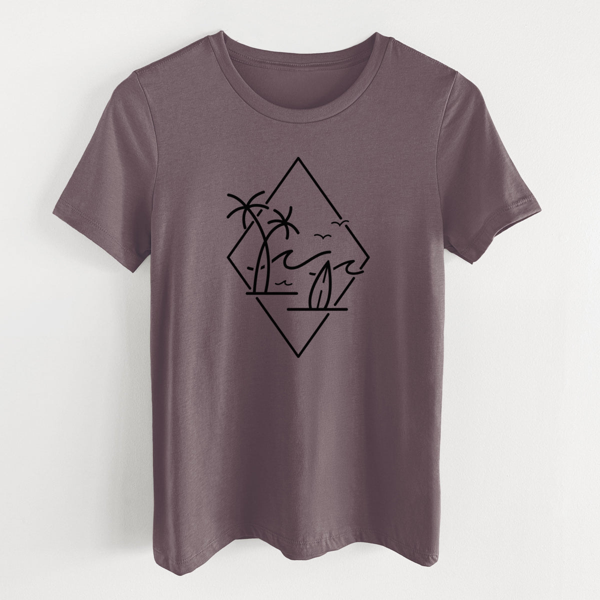 Summer Surf Diamond - Women's Lightweight Relaxed Fit 100% Cotton Crewneck