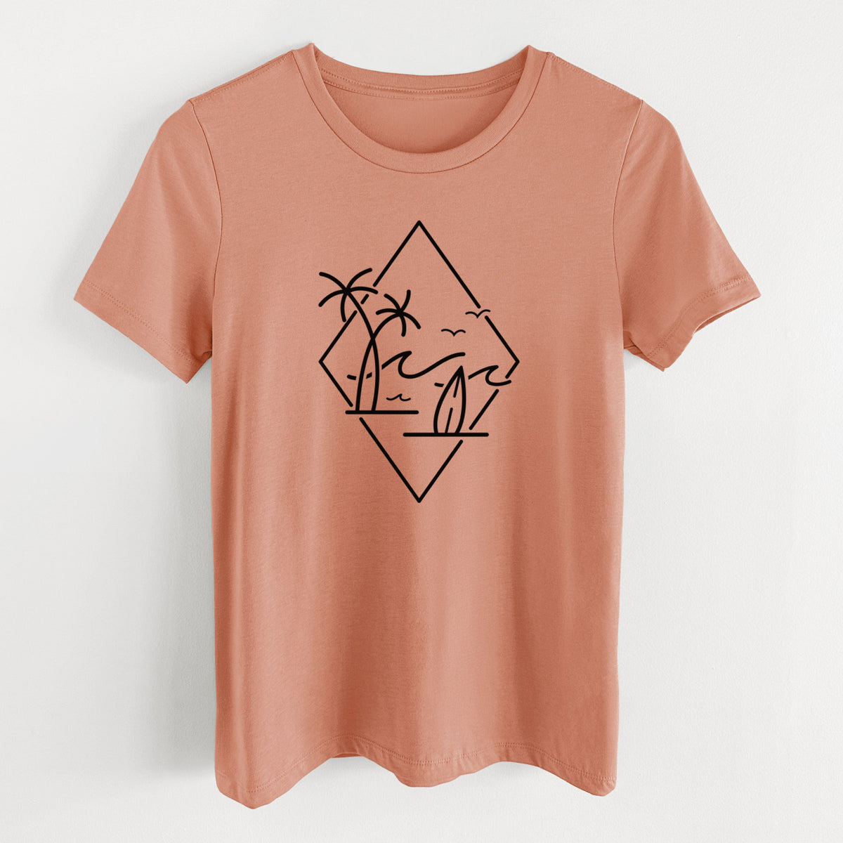 Summer Surf Diamond - Women's Lightweight Relaxed Fit 100% Cotton Crewneck