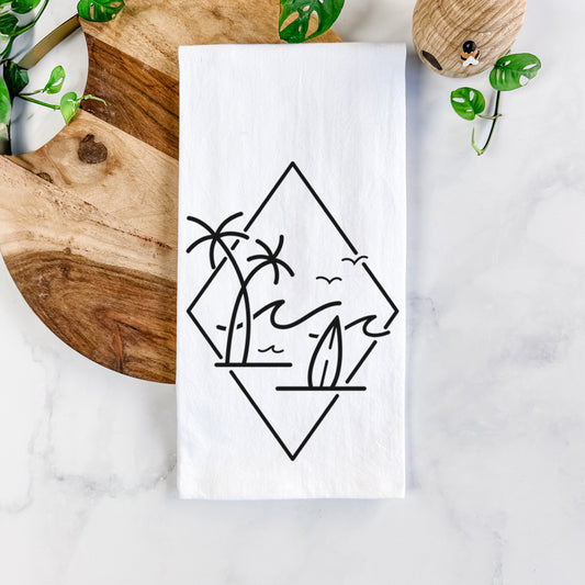 Summer Surf Diamond Tea Towel