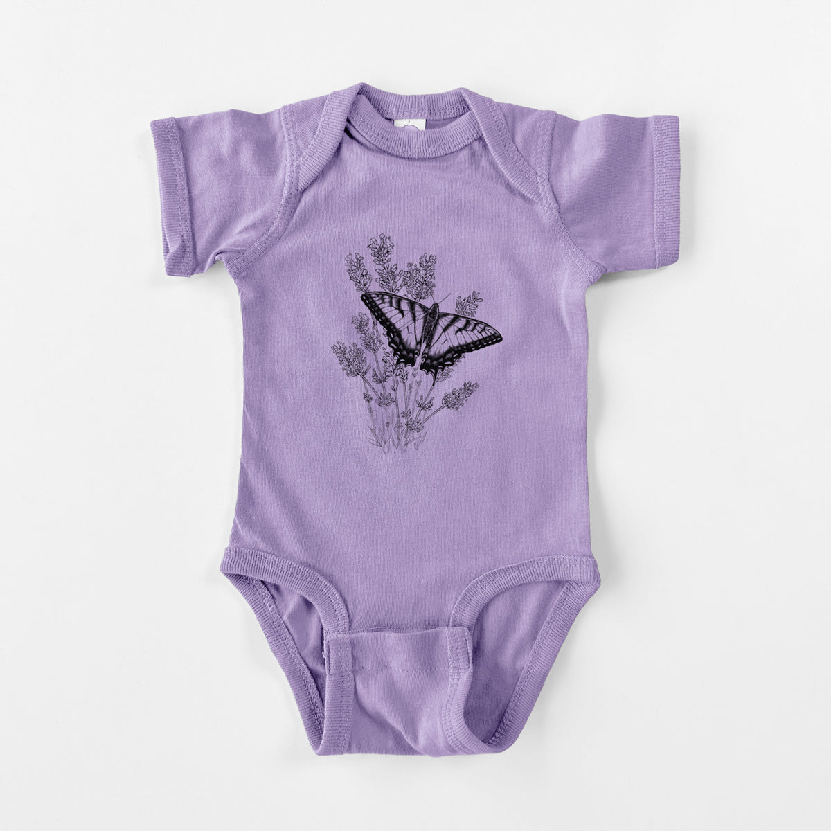 Eastern Tiger Swallowtail with Lavender - Baby Fine Jersey Bodysuit