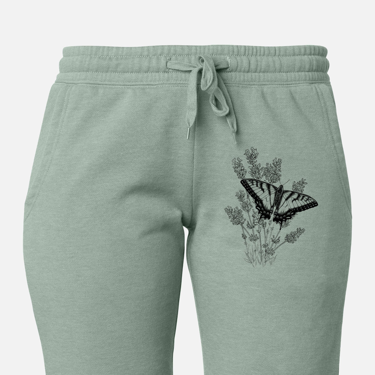 Eastern Tiger Swallowtail with Lavender - Women's Cali Wave Jogger Sweatpants