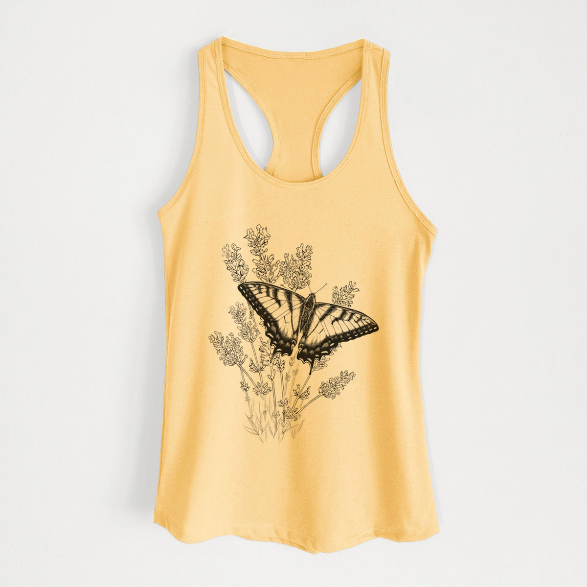 Eastern Tiger Swallowtail with Lavender - Women's Racerback Tanktop