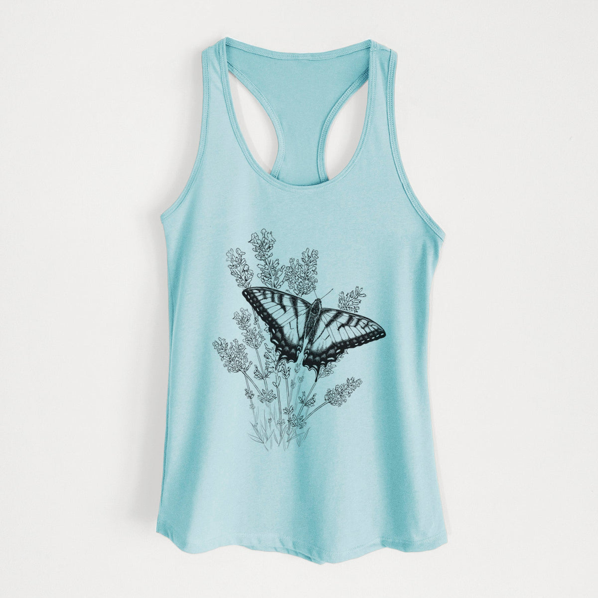 Eastern Tiger Swallowtail with Lavender - Women's Racerback Tanktop