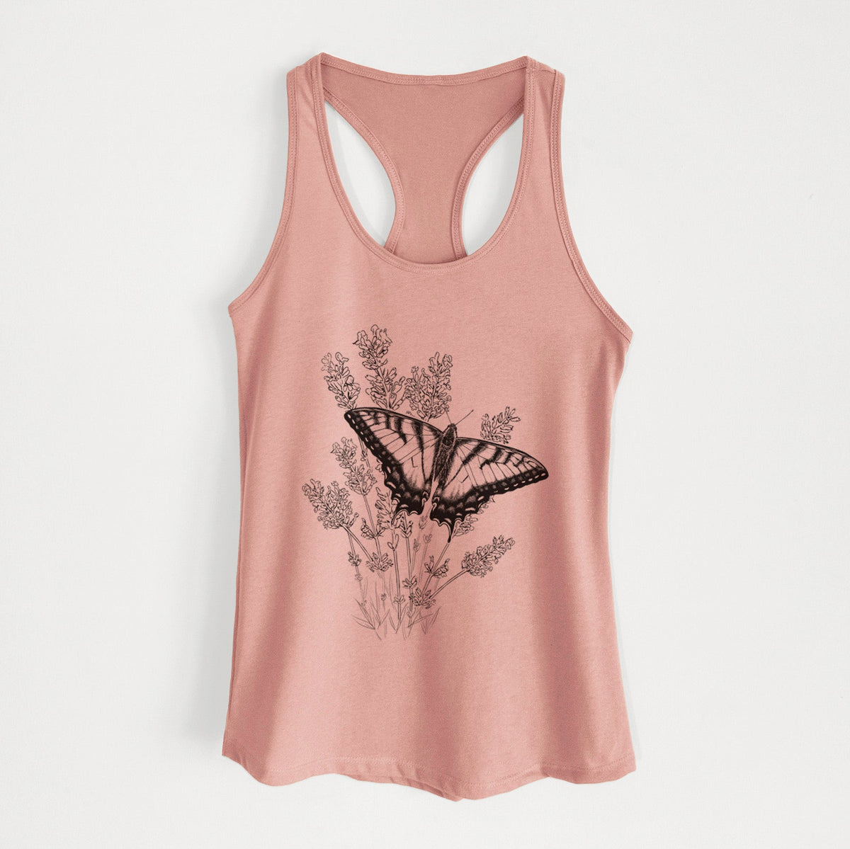 Eastern Tiger Swallowtail with Lavender - Women's Racerback Tanktop