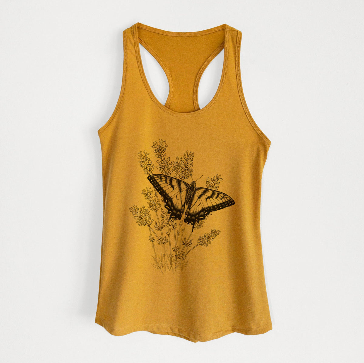 Eastern Tiger Swallowtail with Lavender - Women's Racerback Tanktop
