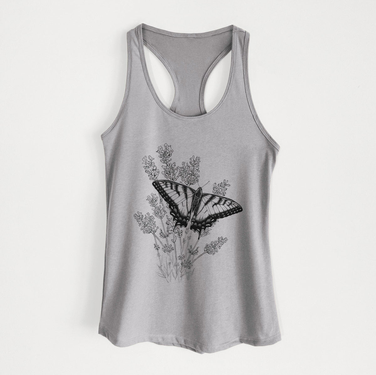 Eastern Tiger Swallowtail with Lavender - Women's Racerback Tanktop