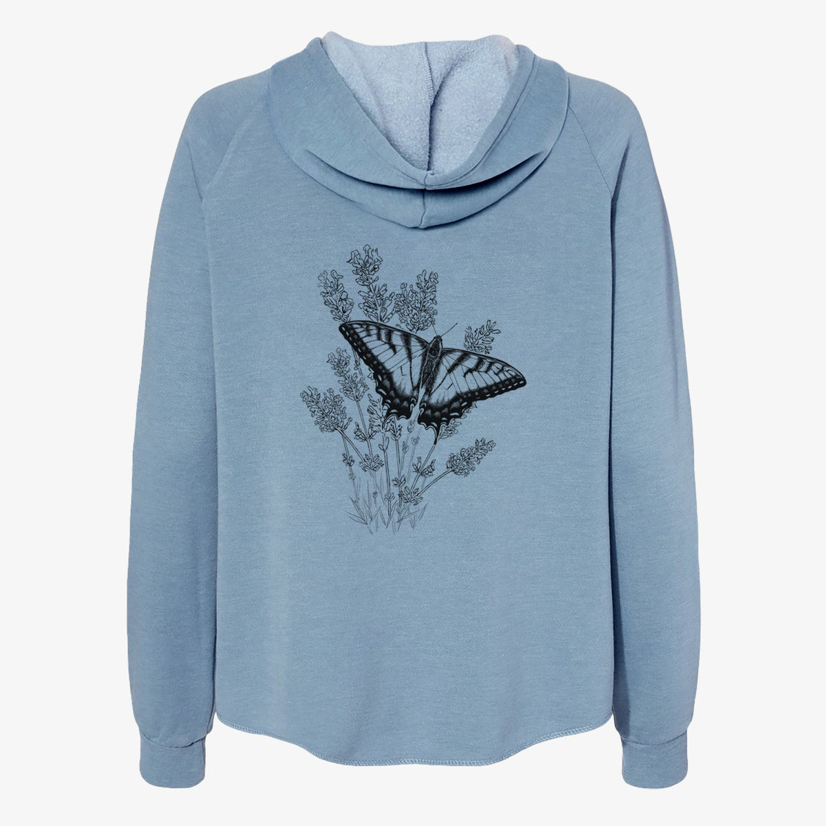 Eastern Tiger Swallowtail with Lavender - Women's Cali Wave Zip-Up Sweatshirt