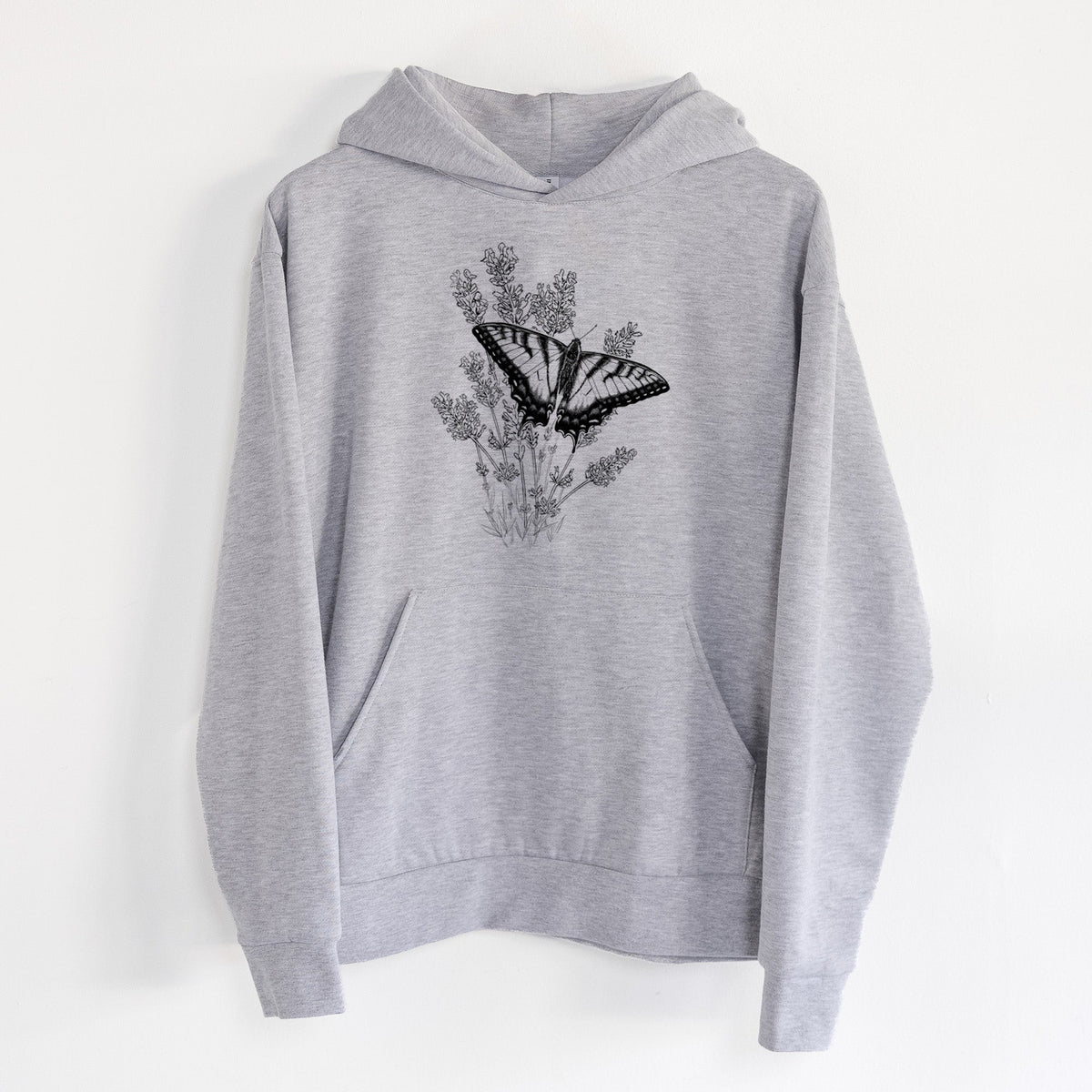 Eastern Tiger Swallowtail with Lavender  - Statement Midweight Hoodie