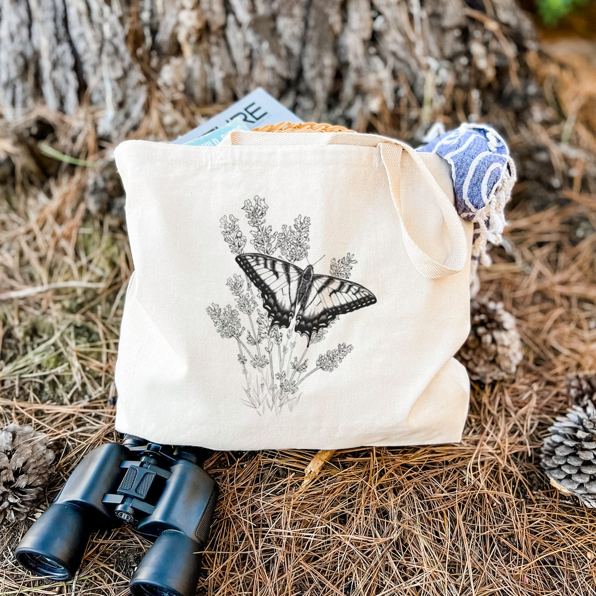 Eastern Tiger Swallowtail with Lavender - Tote Bag