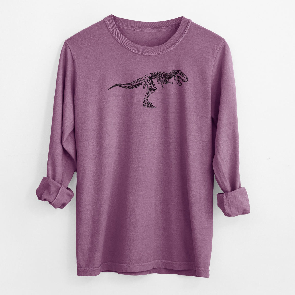 Tyrannosaurus Rex Skeleton - Men's Heavyweight 100% Cotton Long Sleeve