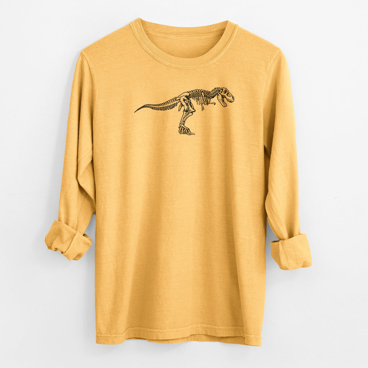 Tyrannosaurus Rex Skeleton - Men's Heavyweight 100% Cotton Long Sleeve