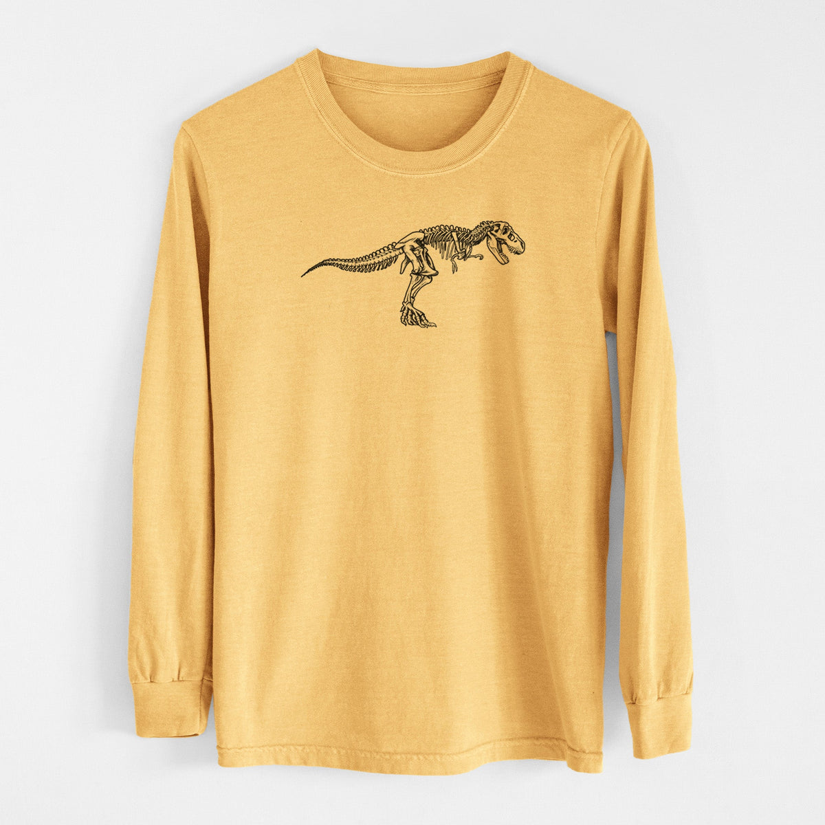 Tyrannosaurus Rex Skeleton - Men's Heavyweight 100% Cotton Long Sleeve