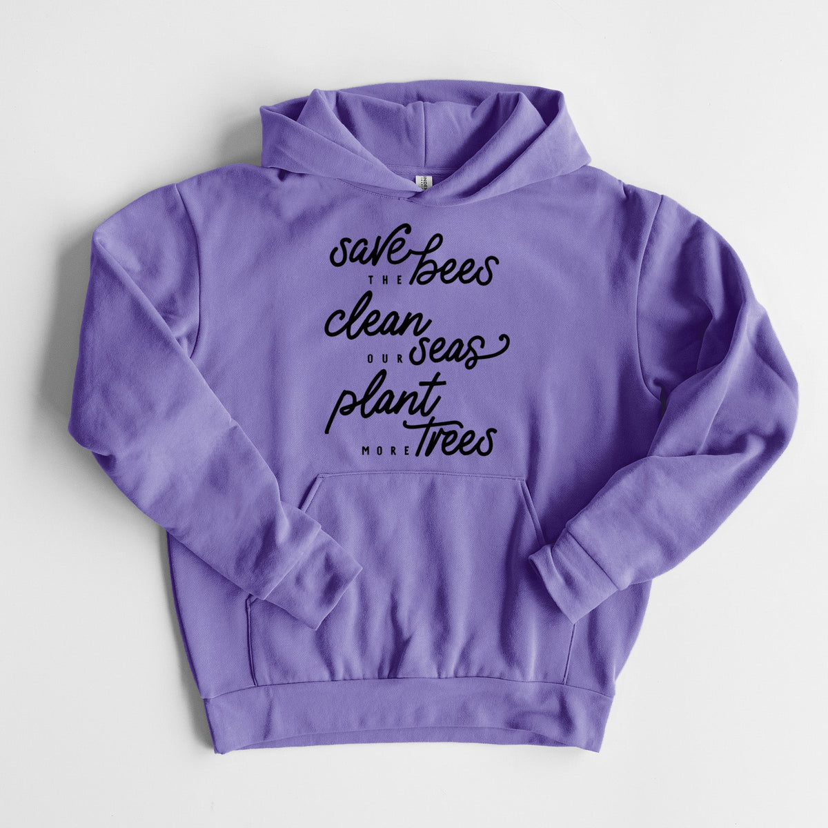 Bees Seas Trees - Typography  - Statement Midweight Hoodie