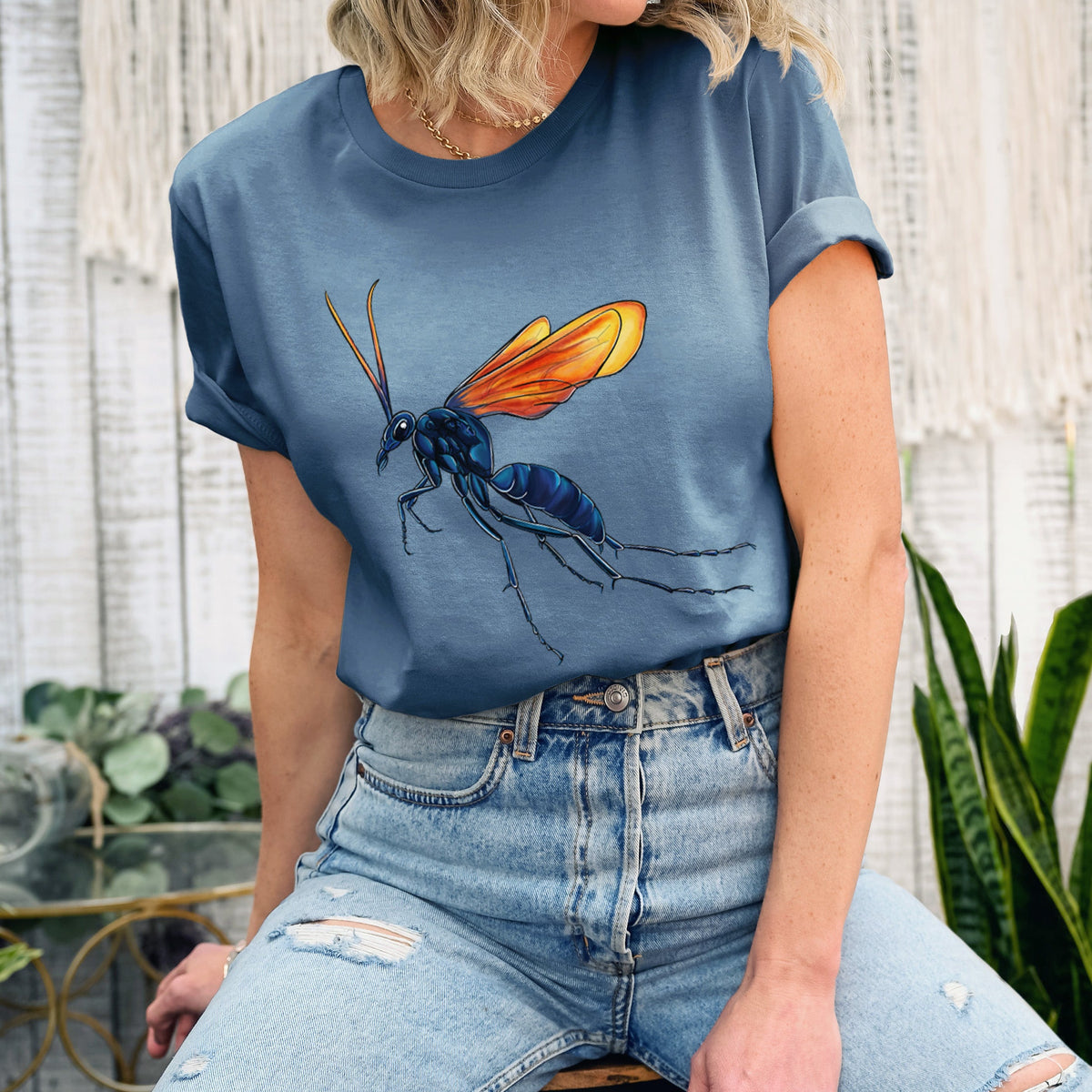 Tarantula Hawk Wasp - Pepsis grossa - Lightweight 100% Cotton Unisex Crewneck