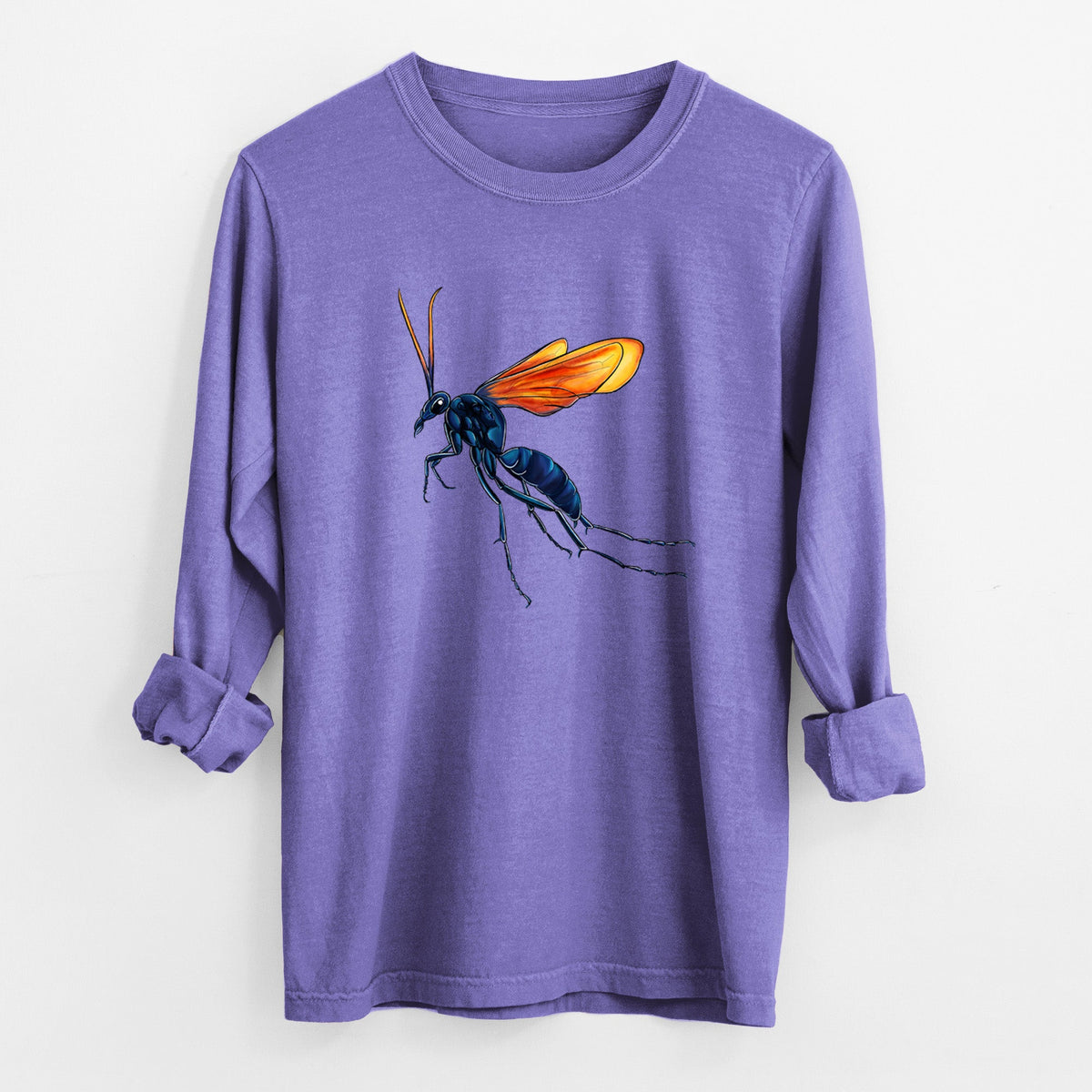 Tarantula Hawk Wasp - Pepsis grossa - Unisex Comfort Colors 100% Cotton Long Sleeve