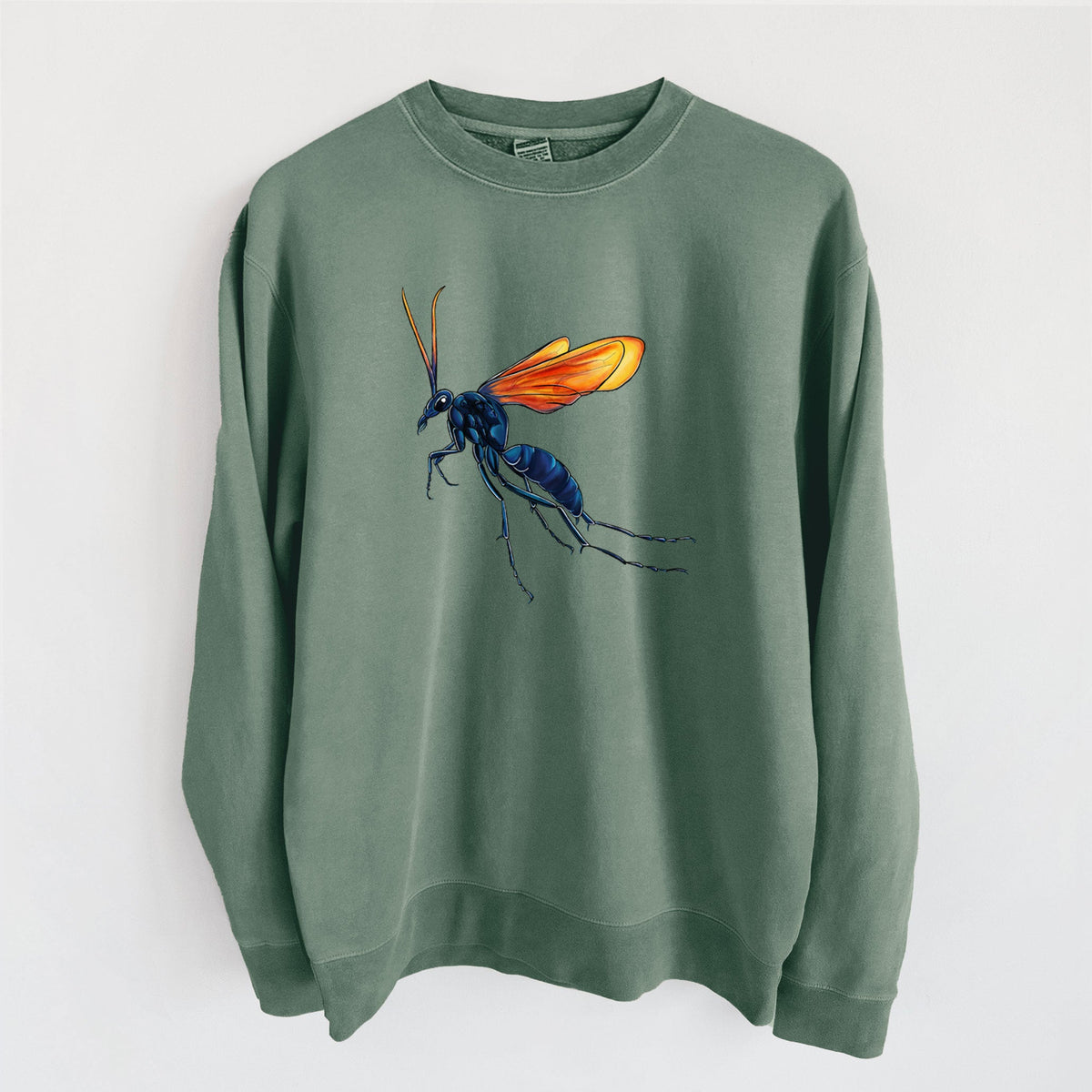 Tarantula Hawk Wasp - Pepsis grossa - Unisex Pigment Dyed Crew Sweatshirt