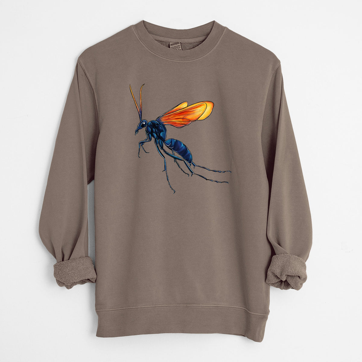 Tarantula Hawk Wasp - Pepsis grossa - Unisex Pigment Dyed Crew Sweatshirt
