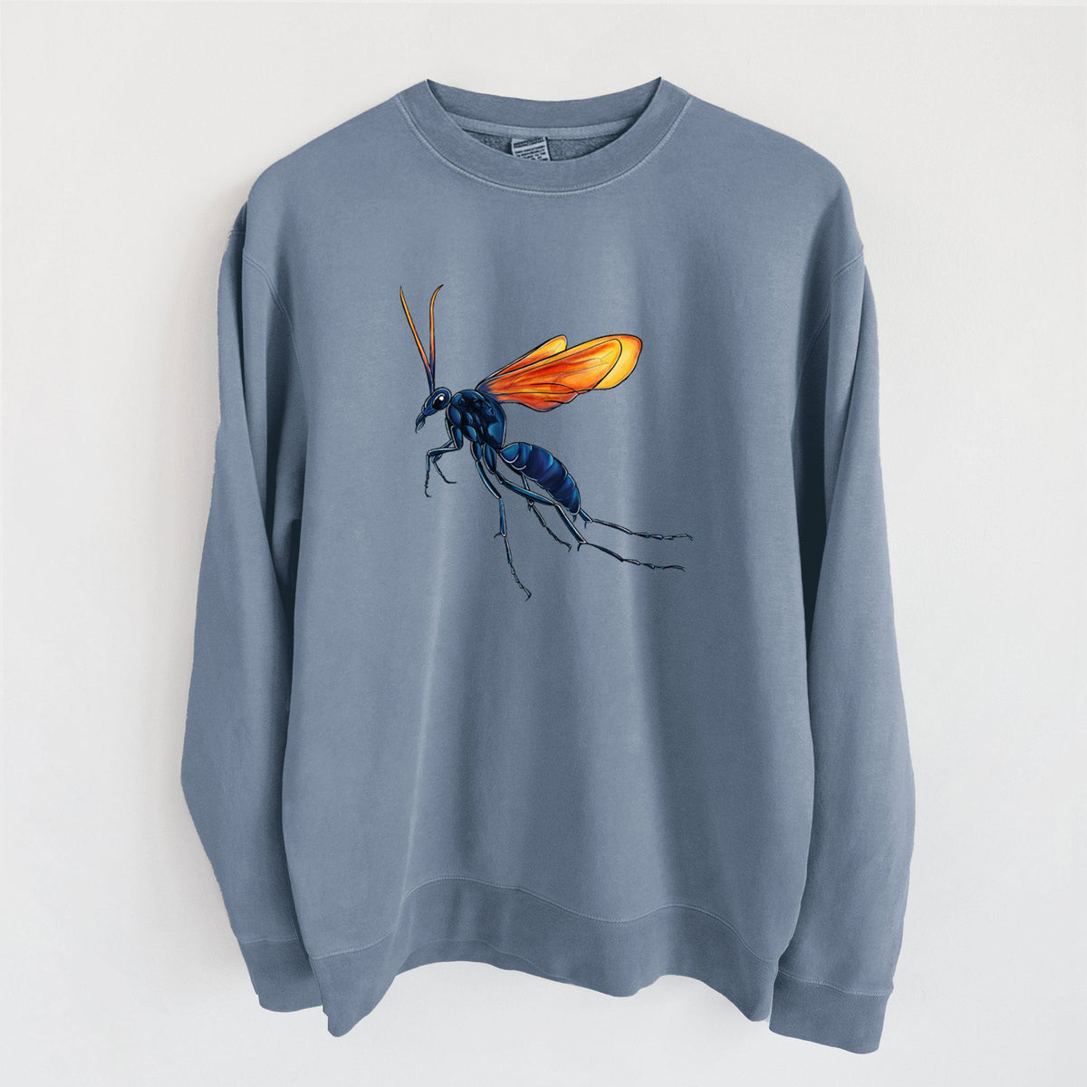 Tarantula Hawk Wasp - Pepsis grossa - Unisex Pigment Dyed Crew Sweatshirt