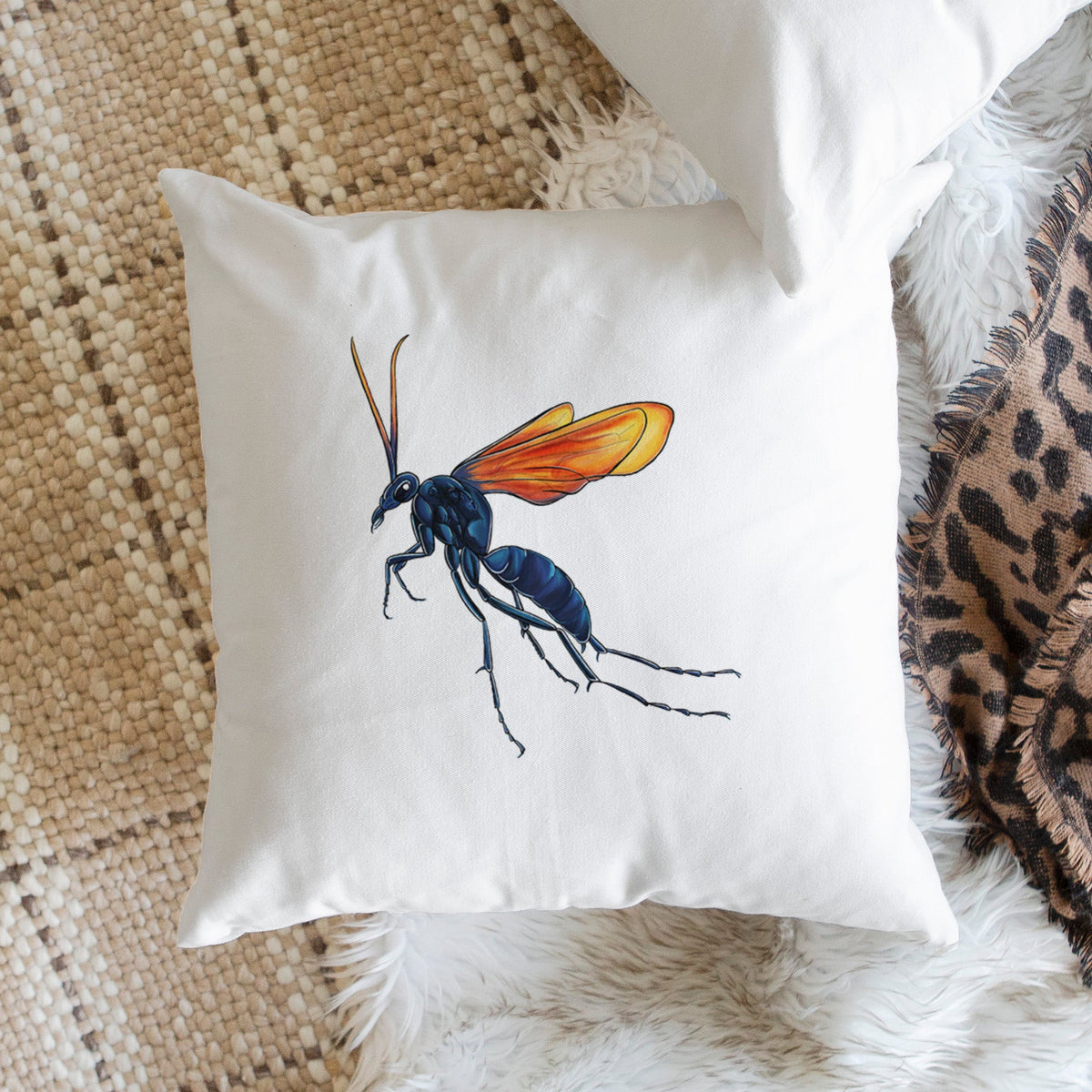 Tarantula Hawk Wasp - Pepsis grossa - Throw Pillow Cover
