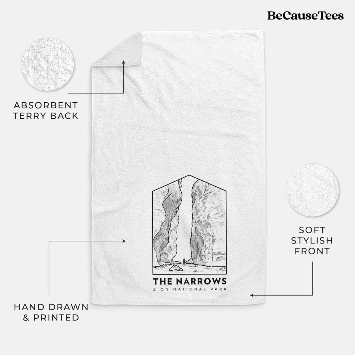The Narrows - Zion National Park Premium Decorative Hand Towel