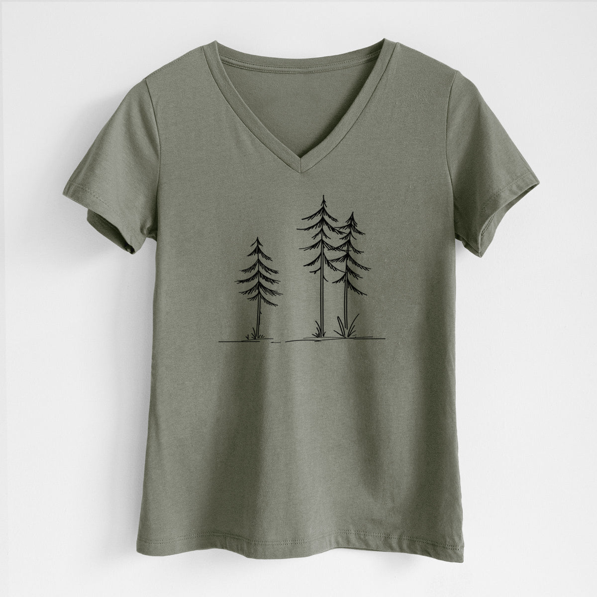Three Pines - Women's Lightweight Relaxed Fit 100% Cotton V-neck