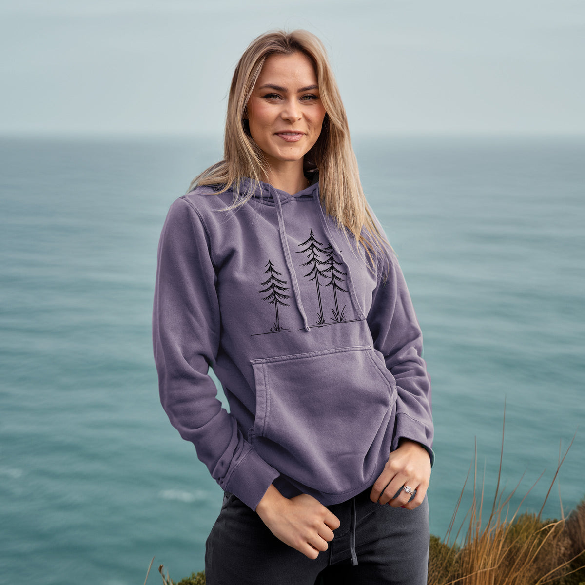 Three Pines - Unisex Pigment Dyed Hoodie