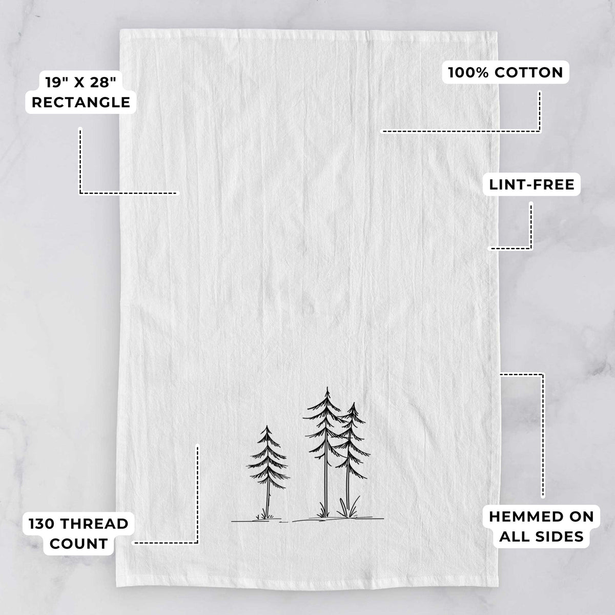 Three Pines Tea Towel