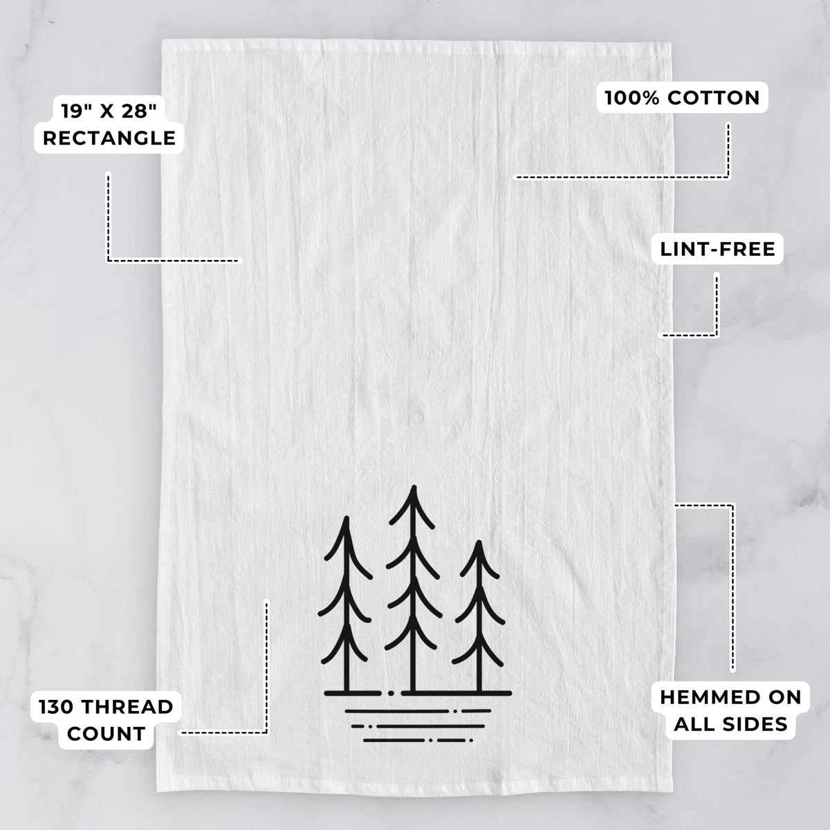 Three Trees Tea Towel