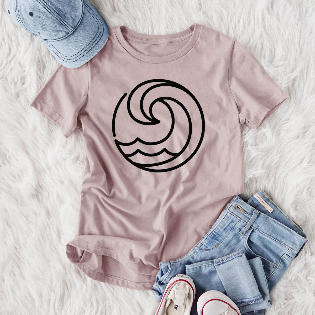 Tidal Wave Circle - Women's Lightweight Relaxed Fit 100% Cotton Crewneck