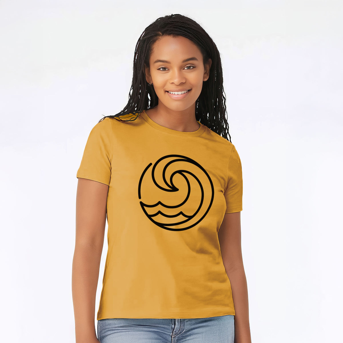 Tidal Wave Circle - Women's Lightweight Relaxed Fit 100% Cotton Crewneck