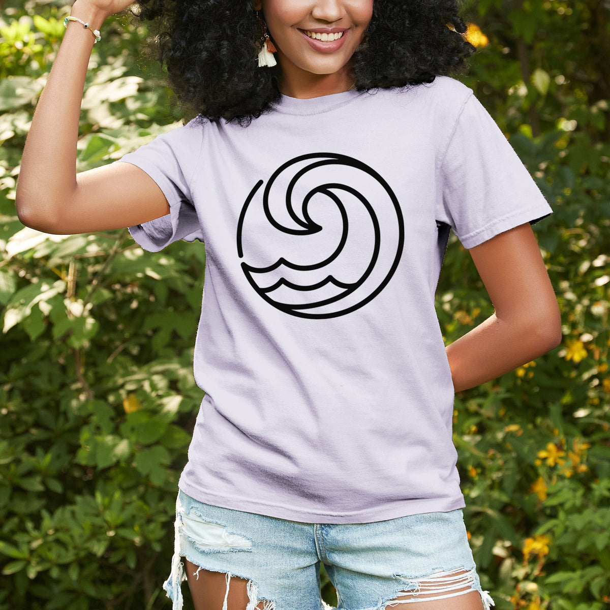 Tidal Wave Circle - Unisex Comfort Colors Garment-Dyed Heavyweight T-shirt