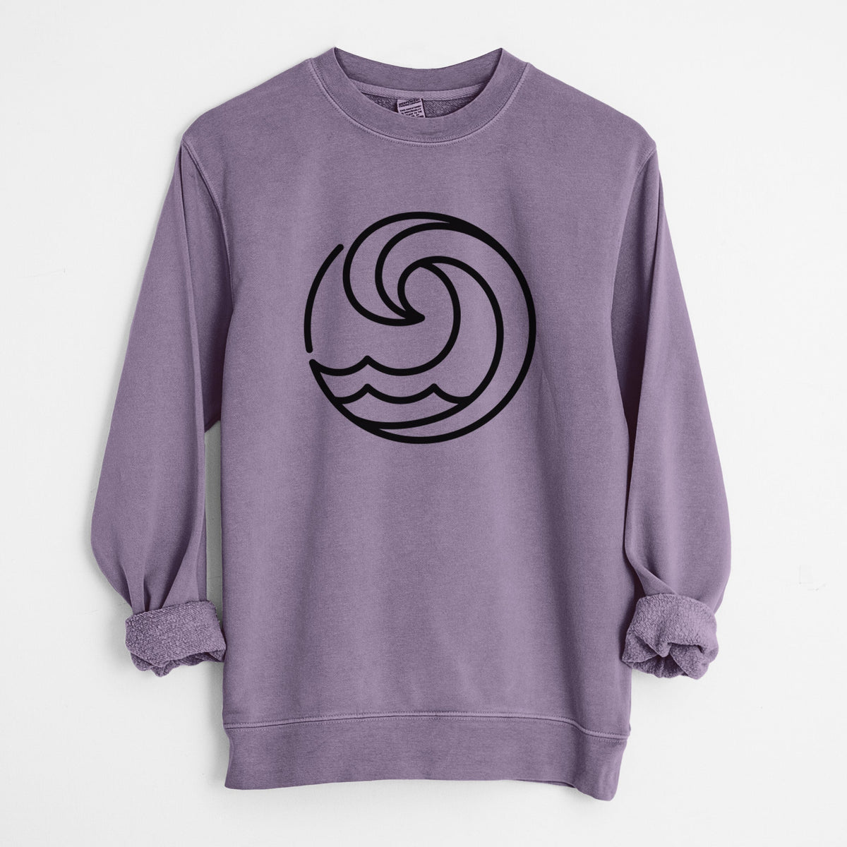 Tidal Wave Circle - Unisex Pigment Dyed Crew Sweatshirt